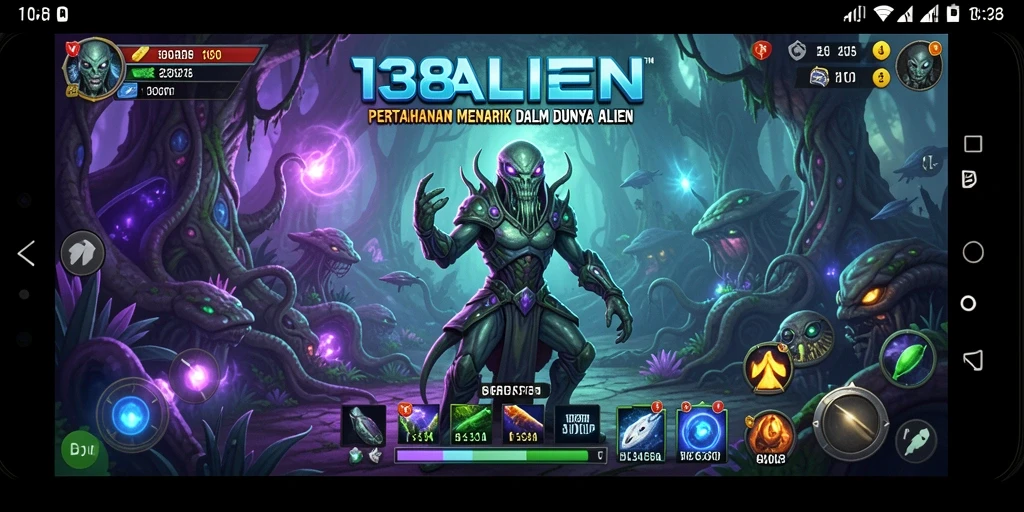 Screenshot gameplay menampilkan serangan alien yang intens di 138ALIEN.