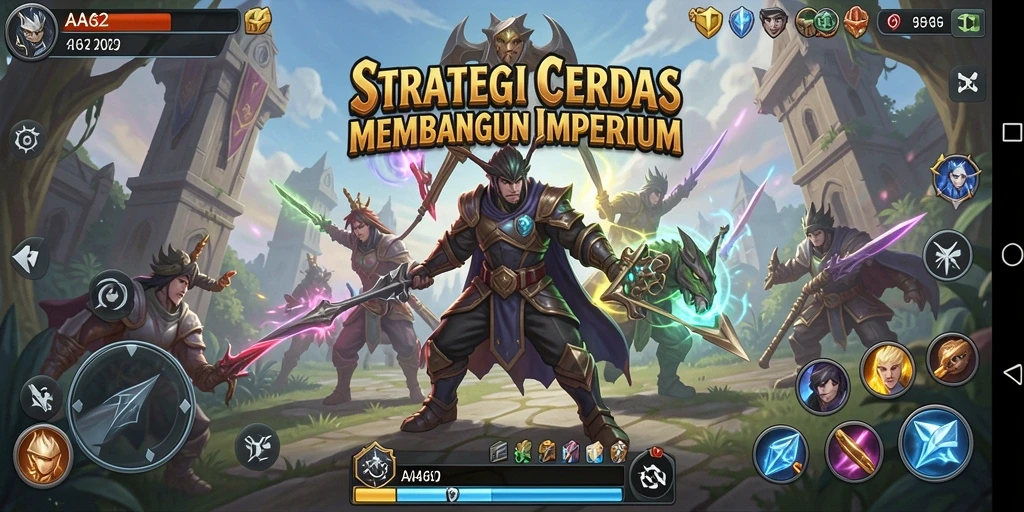 Tampilan utama gameplay AA62 dengan strategi mendalam dan pertempuran seru.