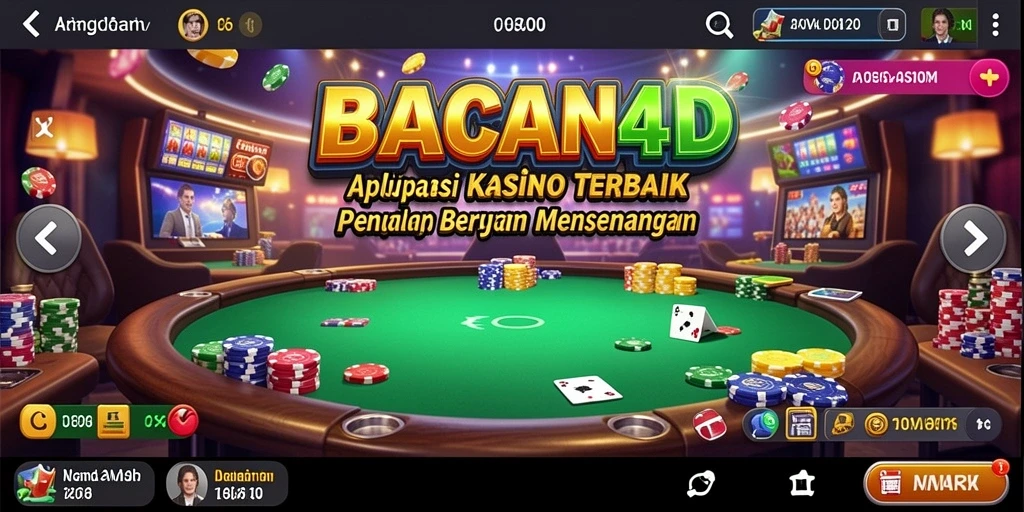 Tampilan gameplay menarik dari BACAN4D dengan suasana kasino yang nyata.