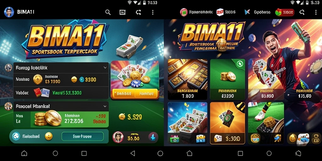 Tampilan gameplay <strong>BIMA11</strong> dengan berbagai pilihan taruhan olahraga.