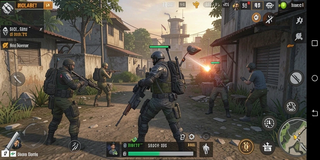 Screenshot gameplay seru dari BIOLABET menampilkan aksi TPS yang menegangkan.