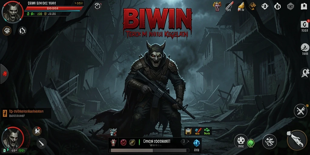 Tangkapan layar gameplay menegangkan dari BIWIN, menampilkan suasana horor.