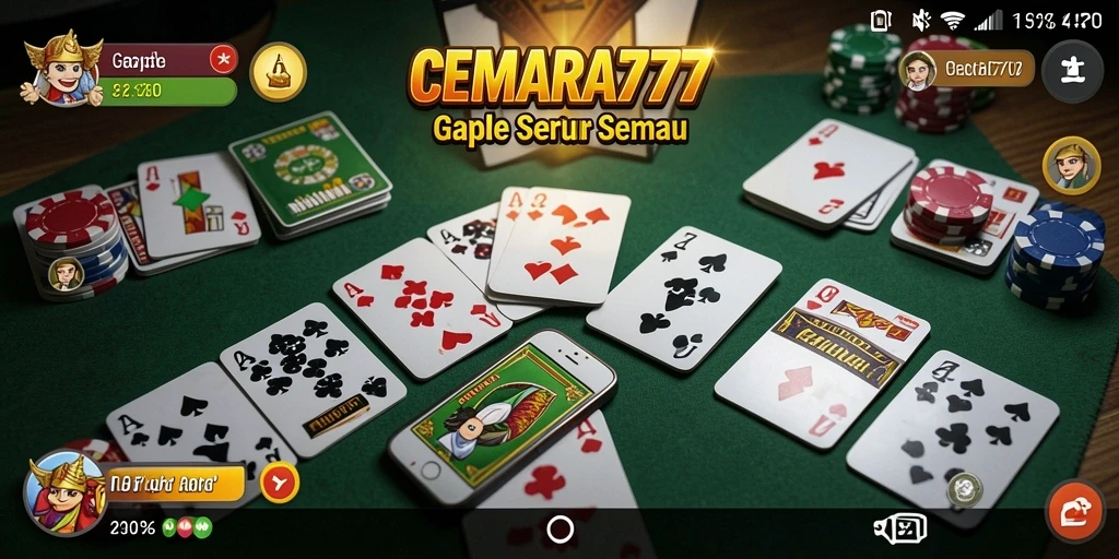 Tampilan gameplay Gaple yang seru dan interaktif di CEMARA777.