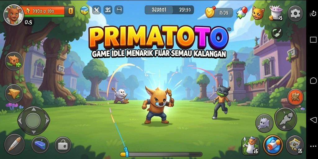 Tampilan menarik dari gameplay <strong>PRIMATOTO</strong> yang seru dan santai.