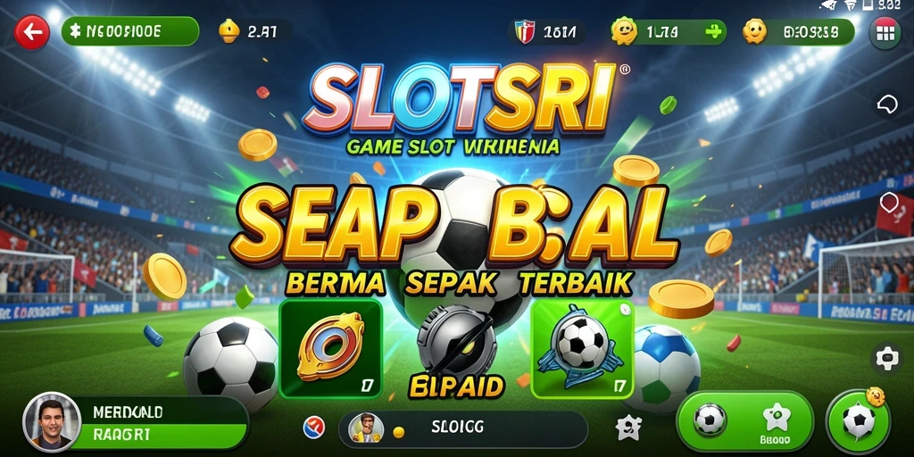 Tampilan gameplay SLOTSRI menampilkan suasana pertandingan sepak bola yang seru.