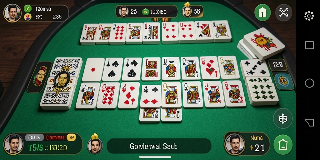 Screenshot utama V21 menampilkan gameplay seru permainan Domino.