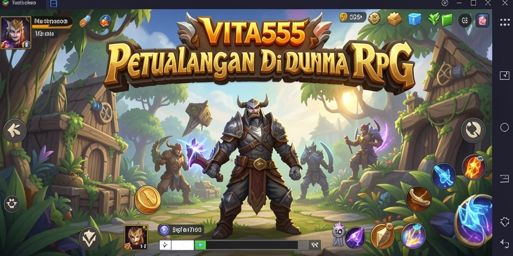 Tampilan gameplay VITA555 yang menakjubkan dengan pertarungan RPG yang seru.